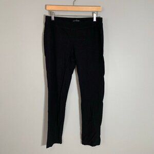 Eileen Fisher black pull on elastic waist straight leg stretch career dress pant